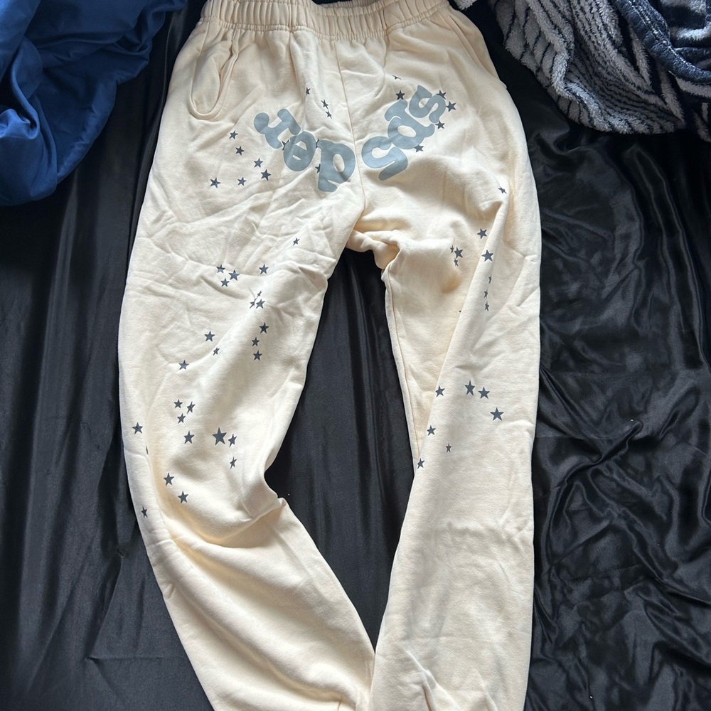 tuff authentic cream sp5der pants size medium